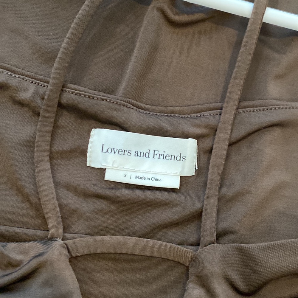 LOVERS + FRIENDS Fiona Midi Dress in Espresso Brown, S - Picture 4 of 5